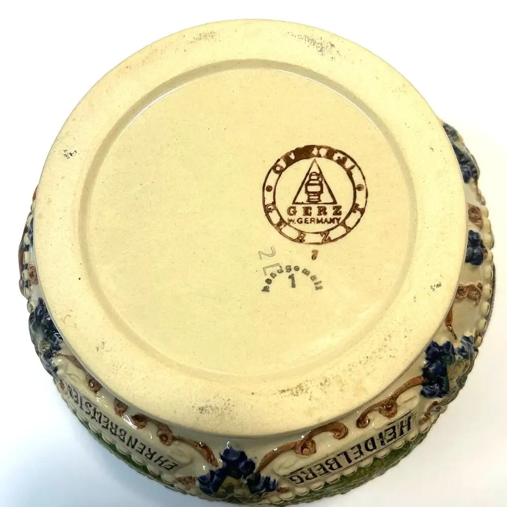 Vintage‎ Gerz Western Germany Stoneware Handpainted Biscuit Jar/Tureen